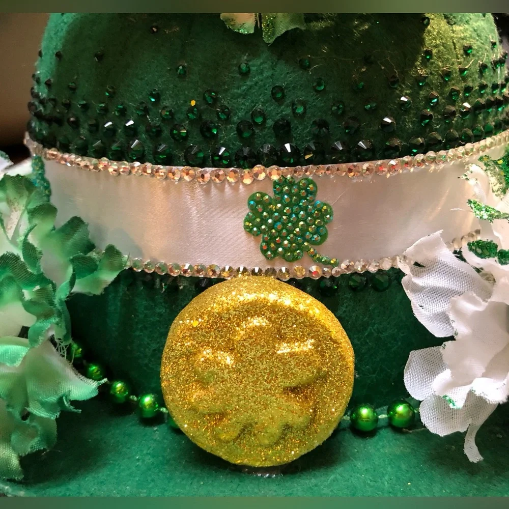 Festive Green and Gold st. Patrick’s Day Hat ☘️🍀☘️🍀☘️🍀☘️🍀☘️🍀☘️🍀☘️🍀☘️🍀